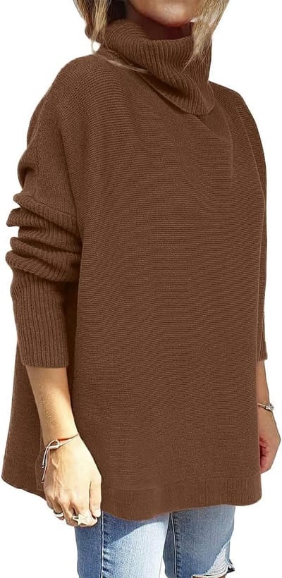 Casual gebreide trui met col voor dames, lange mouwen, warm en comfortabel voor de winter