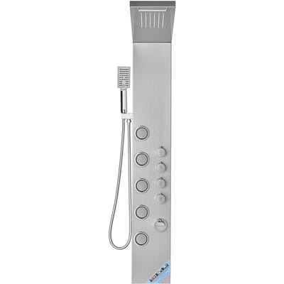 Système de panneau de douche, 4 modes de douche Panneau de douche Tour, Pluie, Cascade, 5 Jets de massage pour tout le corps et Douchette à main 3 réglages avec 59