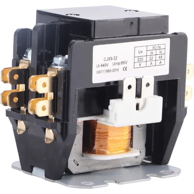 Contacteur pour Climatiseur 32A Contacts en Alliage d'Argent Contacteur AC 2 Pôles Relais pour Distribution d'Énergie 110V