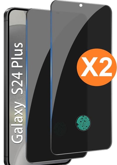 Screenprotector Geschikt voor Samsung Galaxy S24 Plus Privacy Screenprotector Tempered glass 2 Pack