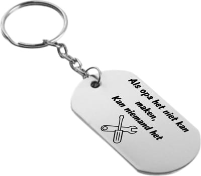 Akyol - Als opa het niet kan maken kan niemand het sleutelhanger - Opa cadeau - Oma en Opa cadeau - Familie cadeau - Cadeau opa - Bedankje - Bedank cadeau - Familie kado - Gegrafeerd - Gegraveerde sleutelhanger