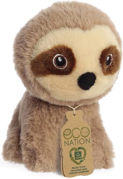 Aurora Pluche dieren knuffel - Luiaard - van 13 cm - Knuffeldieren - Luiaards - dieren speelgoed