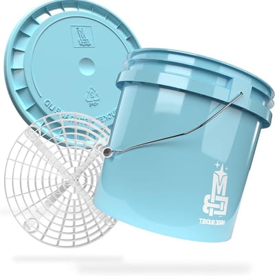 Wasemmer Set - Autowas Emmer - Auto Poetsen - Met Grit Guard - 13 Liter Capaciteit - Babyblauw