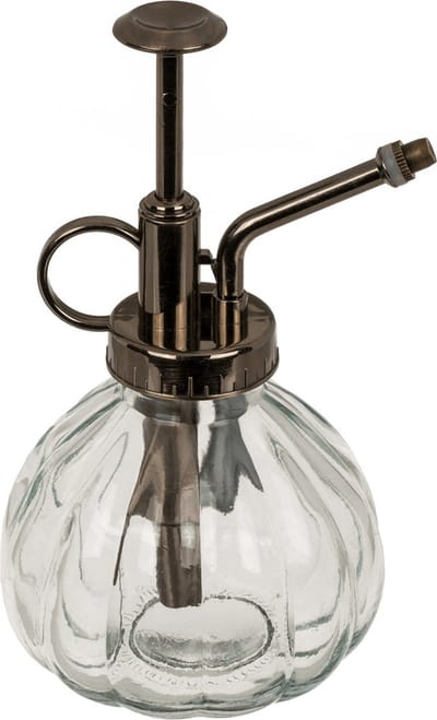 Out of the Blue Plantenspuit/plantenvernevelaar - grijs transparant - 15 cm - van glas - Bohemien woonaccessoires
