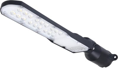 LED Straatlantaarn - Buitenlamp Paalmontage - Veiligheid Verlichting - Geïntegreerde Schemersensor - 50 x 11 cm - Zwart