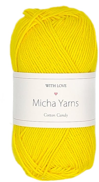 Micha Yarns - 100% katoen haakgaren - 5 bollen haakkatoen - 5 x 50gram - 170meter per bol - Zonnebloem Geel (004)