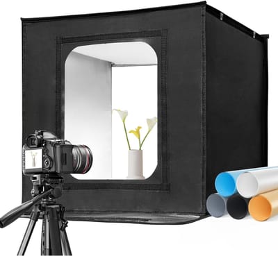 AMA® Fotobox - Softbox - Fotostudio - met 3 Kleuren Licht - 50x50cm