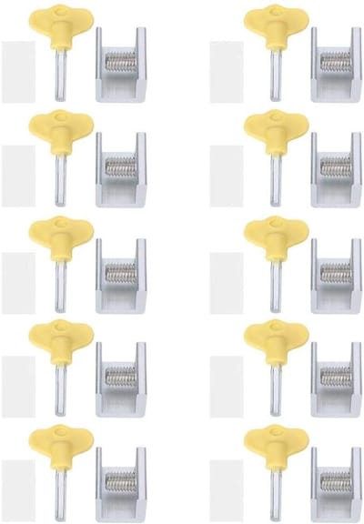 Veilige Raamslot Set van 10, Inclusief Sleutels, Geschikt voor Schuiframen en Deuren, Ideaal voor Thuisbeveiliging