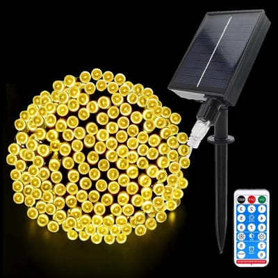 Lange Solar LED Sfeerverlichting, 20M met 200 Waterdichte LED's voor Buiten, 8 Verlichtingsmodi en Afstandsbediening voor Balkon, Tuin en Feestjes