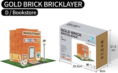 Bouwpakket STEAM DIY Boekwinkel Bookstore- Steen- zelf steentjes maken en bouwen
