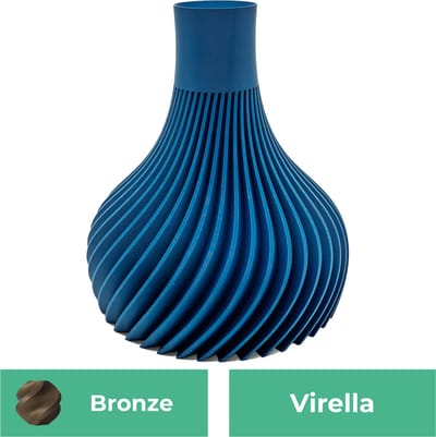 Virella moderne vaas – Decoratieve vaas - Brons - 3d geprinte vaas – geschikt voor droogbloemen - 20CM