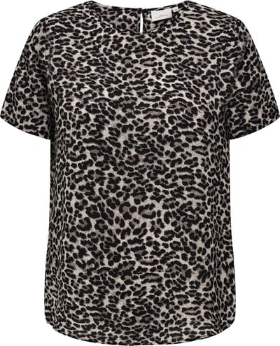 ONLY CARMAKOMA CARVICA LIFE SS TOP WVN NOOS Dames Panterprint Top - Maat 42