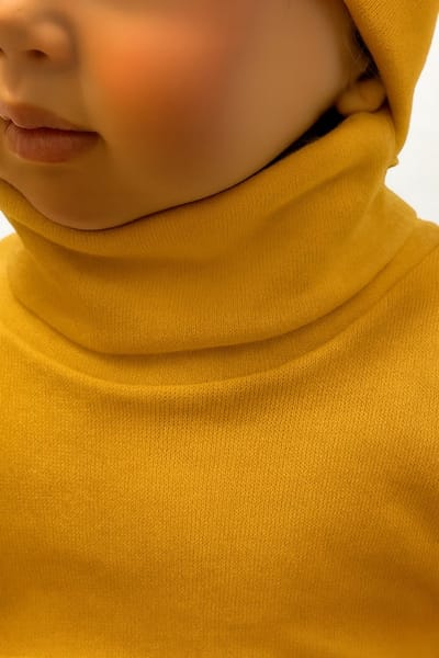 Dartomik - Babybody - Lange Mouwen - Kraag - Mosterdkleur