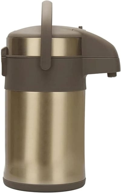 Thermoskan met Pomp - Warme Dranken Dispenser - Langdurig Warm Houden - Dubbelwandige Isolatie - 35 Liter - Goud