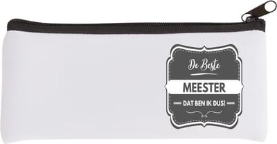 Akyol - de beste meester Etui - Meester - geweldige meester - school - verjaardagscadeau - afscheidscadeau - kado - 20 bij 9 cm