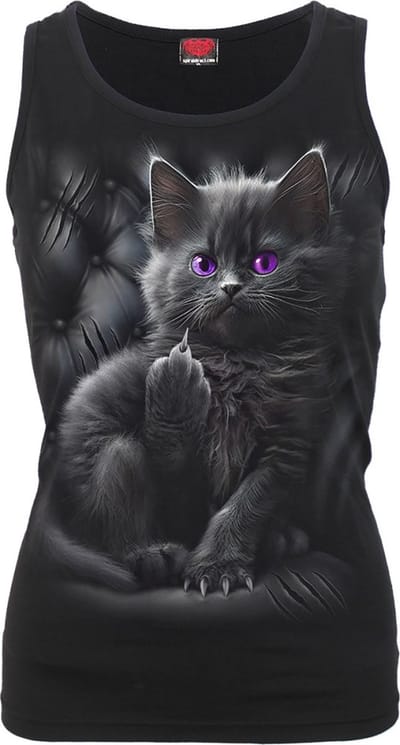 Spiral - Gothic Top - CATTITUDE - Vest - S tot XXL - voor Vrouwen - zwart