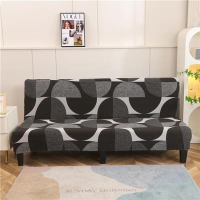 Opvouwbare slaapbankhoes voor woonkamer Armloze bankhoezen Elastisch spandex materiaal Zachte hoezen S(length 120-150cm)