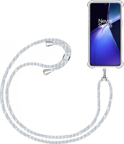 Telefoonkoord + Hoesje Geschikt voor OnePlus Nord CE4 Lite - Lengte Verstelbaar - Telefoonketting - Shock Proof Case - Baby Blauw