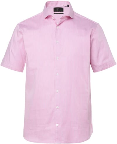 JP 1880 - Heren - zakelijk overhemd met strepen business korte mouwen tot 8XL - Oudroze - Maat 3XL