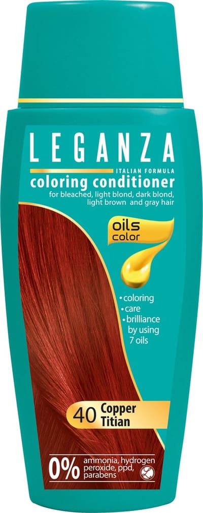 Leganza Coloring Conditioner Copper Titian – Natuurlijke Kleurspoeling Koper Rood – Semi-Permanente Haarkleuring met Natuurlijke Oliën – Zonder Ammoniak – 150ml