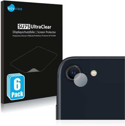 Savvies - Screenprotector voor Apple iPhone SE 3 2022 (ALLEEN Camera Lens) - Folie Beschermfolie transparant 6 Stuks