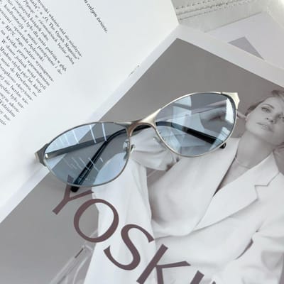 Lunettes de Soleil Technologiques Futuristes Style Fille Épicée Lunettes de Soleil Hip Hop Lunettes de Soleil de Voyage Lunettes de Soleil Rétro Yeux de Chat gray