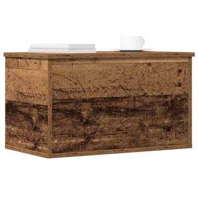 vidaXL - Opslagdoos - Oud - Hout - 60 - x - 35 - x - 35 - cm - Bewerkt - hout