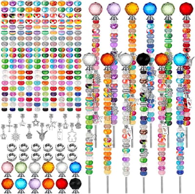 Decoratieve Stokken Set - DIY Tuin Decoratie - Buiten Versieren - 236 Delige Set - 25 cm Stokken - Multicolor Kristal