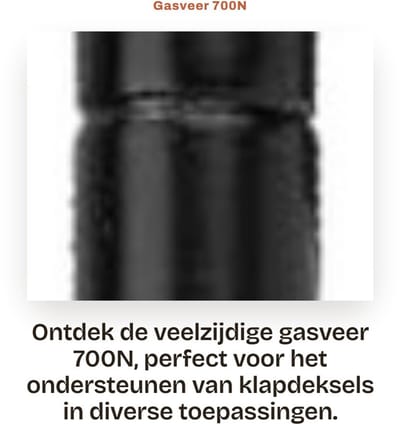 Dailygoods- Gasveer 700N Professionele Kwaliteit - Gasveer 100N - Gasveer 300N - Gasveer 500N - Gasveren - Geschikt voor Klapdeksel - Drukveer