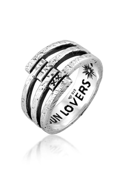 Haze & Glory - Ring - HG HAZE & GLORY - Ring Heren in 925 Sterling Zilver, sieraden mannen, Zilveren ring geoxideerd, Modern, Twisted Sun Lovers - Heren
