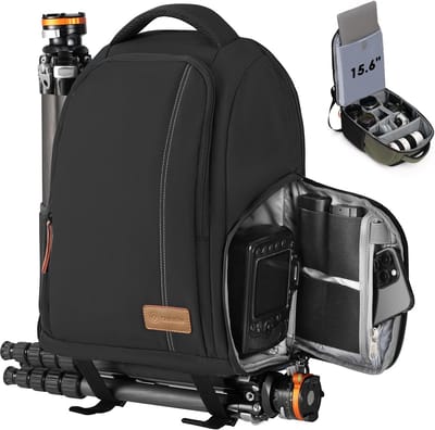 Waterdichte compacte cameratas voor DSLR met laptopvak en regenhoes