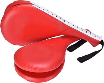 Kick Pads voor Taekwondo en Karate - Dubbelzijdige Trainingsschijven voor Punching en Schoppen - Ideaal voor Stairs Training en Handboxen (Kleur: Rood)