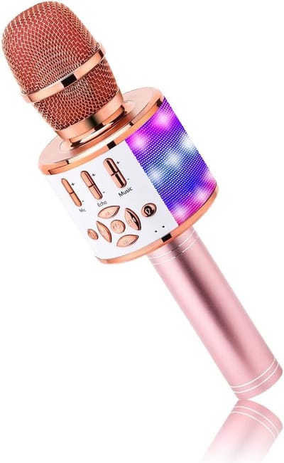 Bluetooth Karaoke Microfoon - Draadloze Zangpret met LED-verlichting - Ingebouwde Speakers - Compatibel met Smartphones en Tablets - Ideaal voor Karaokefeestjes thuis - Set Voor Volwassenen - Microfoon Bluetooth