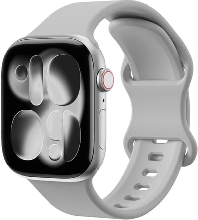 SBG Siliconen Bandje Geschikt voor Apple Watch 1/2/3/4/5/6/7/8/9/10/11/SE - 38/40/41/42MM - Horlogebandje Cloud Grey