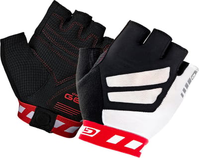 GripGrab - WorldCup Padded Korte Vinger Zomer Fietshandschoenen - Rood/Wit - Unisex - Maat S