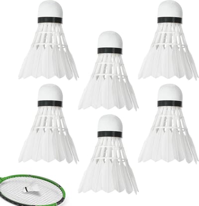 Badminton trainingsballen - Shuttles oefen - Sport & spel - Vochtbestendige balans - 6 stuks - Wit