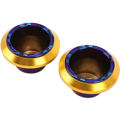 2 Stuks Universele Motorfiets Wiel Vork Frame Sliders Valbescherming Anti Crash Kappen voor black