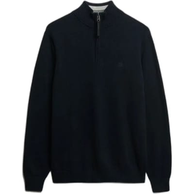 Superdry - Essentials Katoenen Trui met Halve Rits - Heren - Sweaters