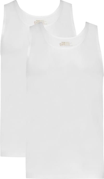 Ten Cate Basics singlet wit 2 pack voor Heren | Maat M