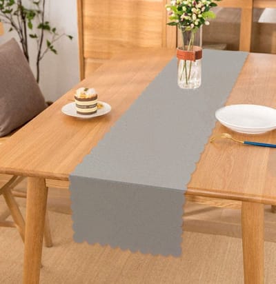 Velvet textiel Tafelloper 45x220 - Effen grijs - Fluweel runner