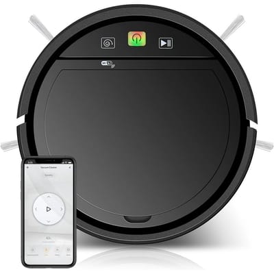 Balayeuse intelligente 3 en 1 pour la maison, aspirateur de nettoyage, télécommande avec application, Super aspiration 2500PA EU Plug noir