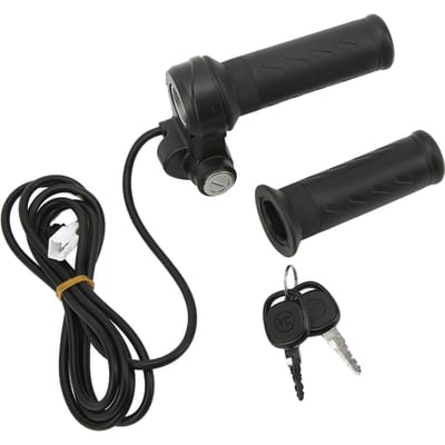 Poignée Accélérateur Tournante pour Vélos Électriques Trottinettes 5 Fils Poignées de Contrôle de Vitesse Modifiées pour Vélo avec Clés pour 22,5 mm black