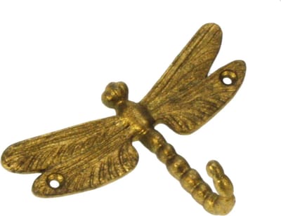Haakje Libelle, goudkleur 11x3x8 cm