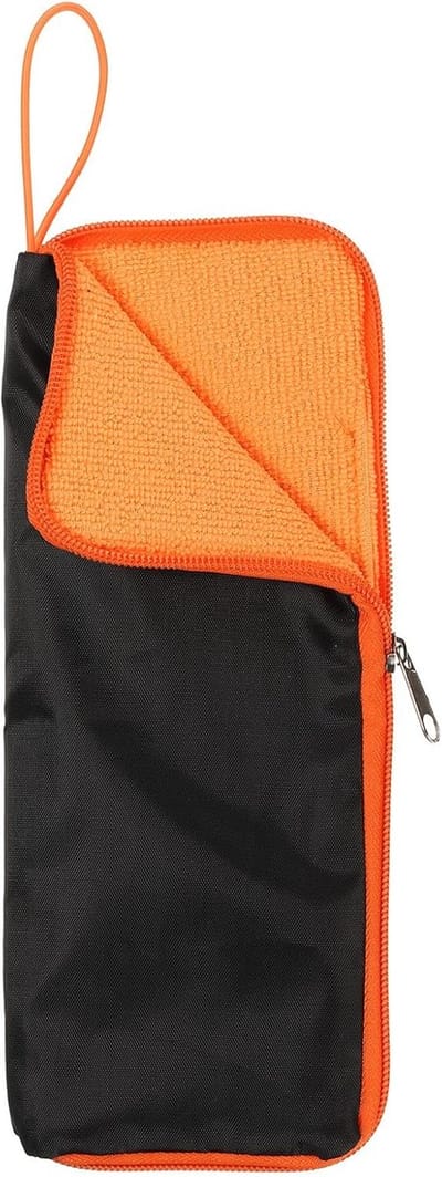 SnelShoppen - Waterdichte Paraplu Cover 26cm x 10cm, Superfine Fiber, Omkeerbaar, Draagbaar en Waterdicht voor Opslag, Vervoer, Reizen in Oranje