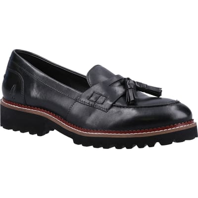 Hush Puppies Ginny Dames Zwarte Leren Instappers