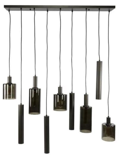 Hanglamp Sepiora 9 lampen - Sienna bruin - Hotel Chique - 116x22x150 cm - leeslamp