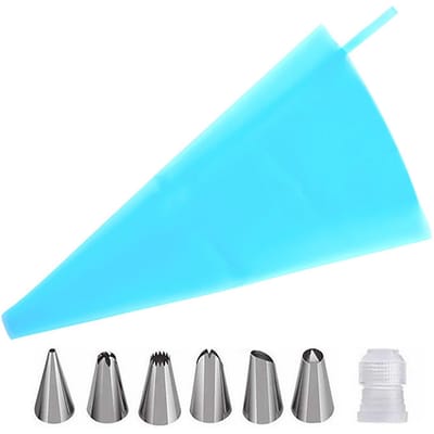 Spuitzakken en Spuitmondjes Set Taart Decoratie Benodigdheden voor Bakken TPU Banketzakken Roestvrijstalen Spuitmondjes blue
