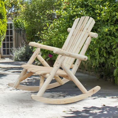 Schommelstoel - Adirondack - Tuinstoel - Massief dennenhout- Voor buiten - Natuurkleur