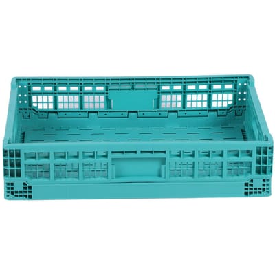 Panier de rangement pliable en plastique épaissi pour camping, organisateur empilable pour articles divers, jouets, fruits, légumes, petite taille blue