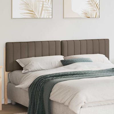 vidaXL - Gestoffeerd - hoofdbord - Bruin - en - Taupe - 200 - cm - Massief - grenenhout